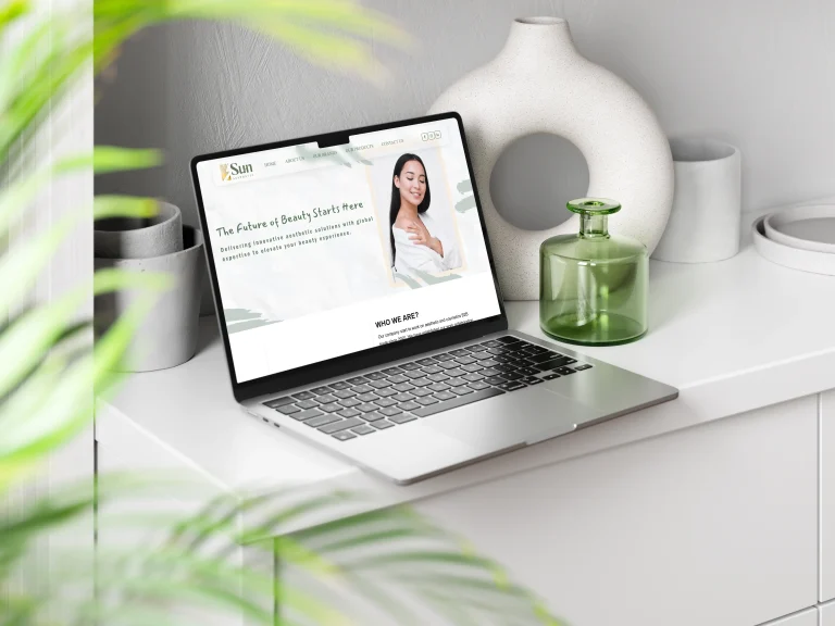تصميم موقع شركة Sun Aesthetic